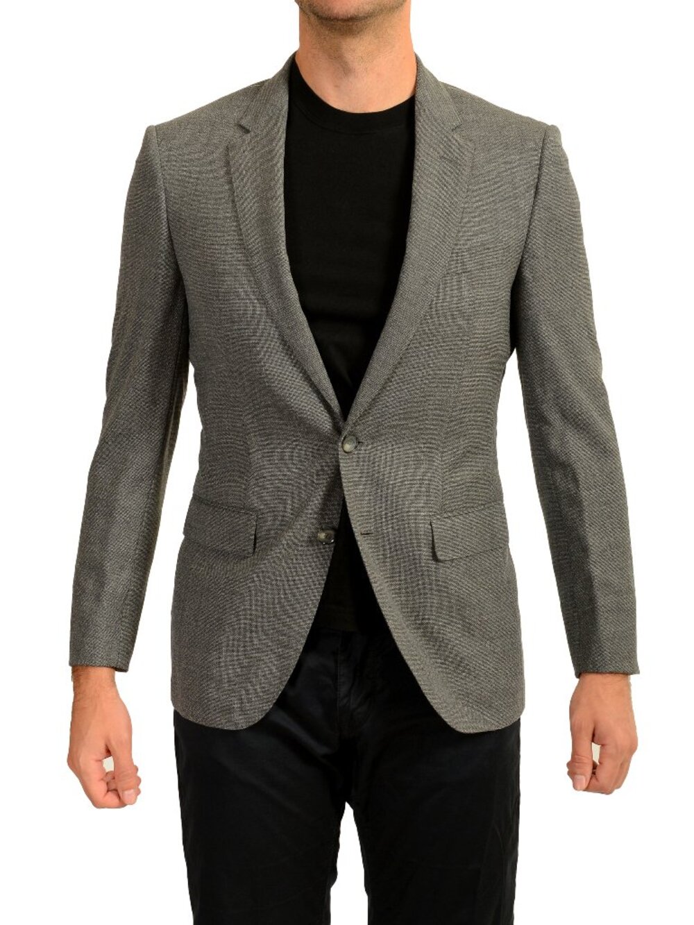 Hugo Boss Men's "T-Heel2" 100% Wool Gray Sport Coat Blazer US 46R IT 56R